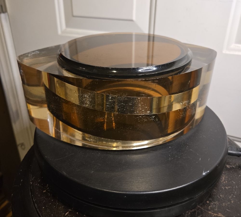 La Bella Creations Swirl Mid Cent Modern Gold & Brown Italian Acrylic Ice Bucket - Picture 4 of 15